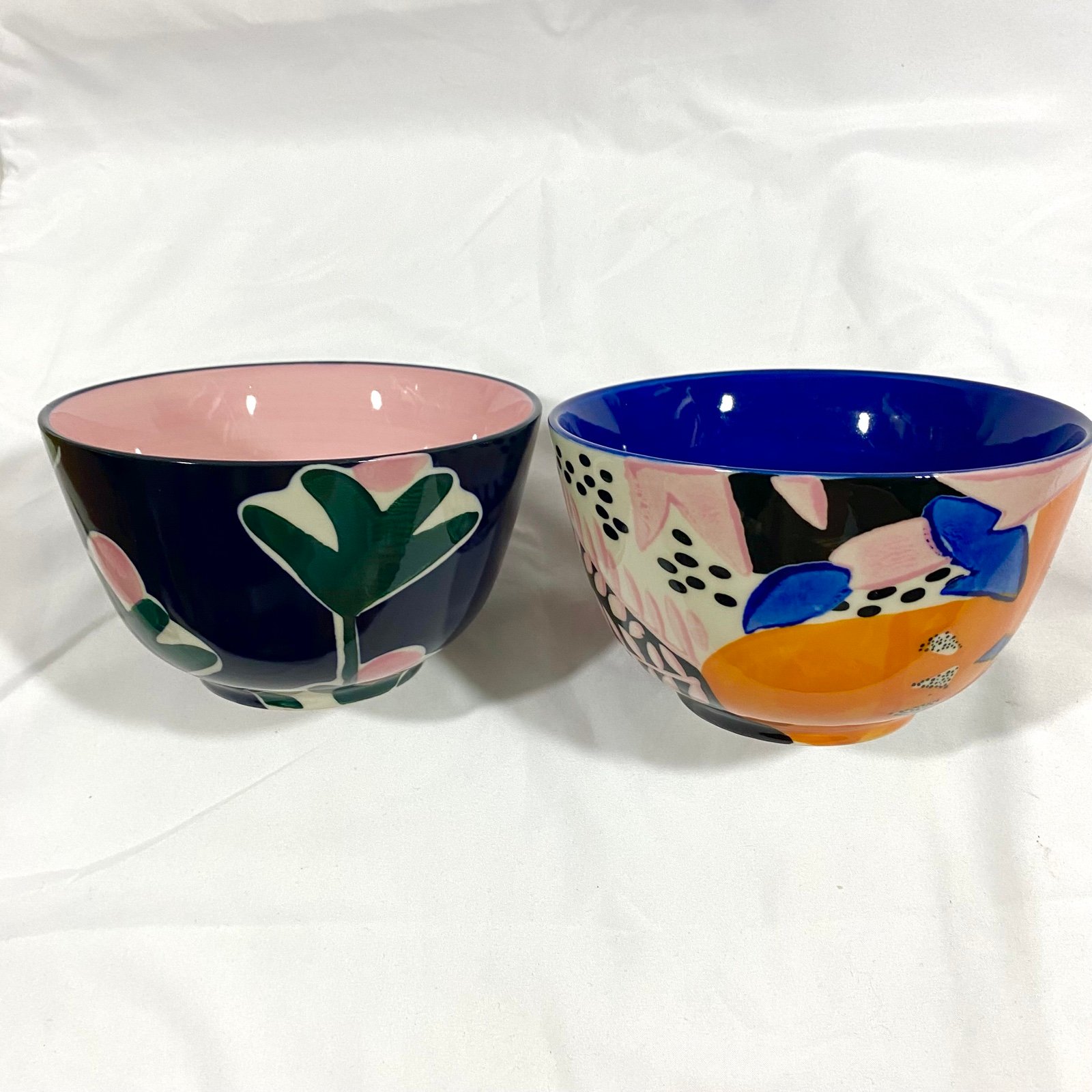 Anthropologie bowls set of 2 Cassie Byrnes Australian flowers NEW
