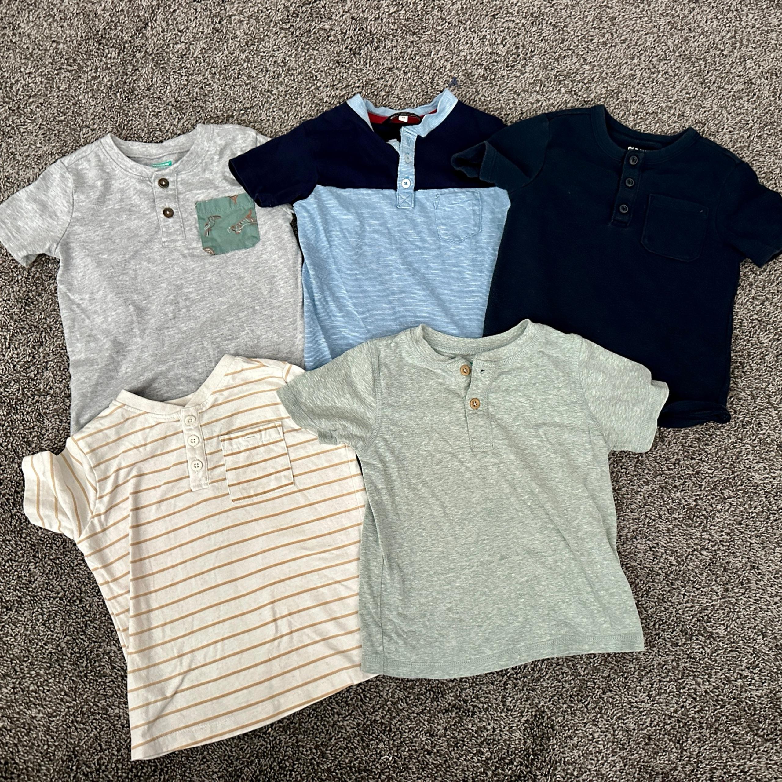 3T toddler boy Henley short sleeve shirts bundle - 5 shirts