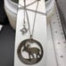 Vintage Sterling Bull Moose Open Silhouette pendant with chain