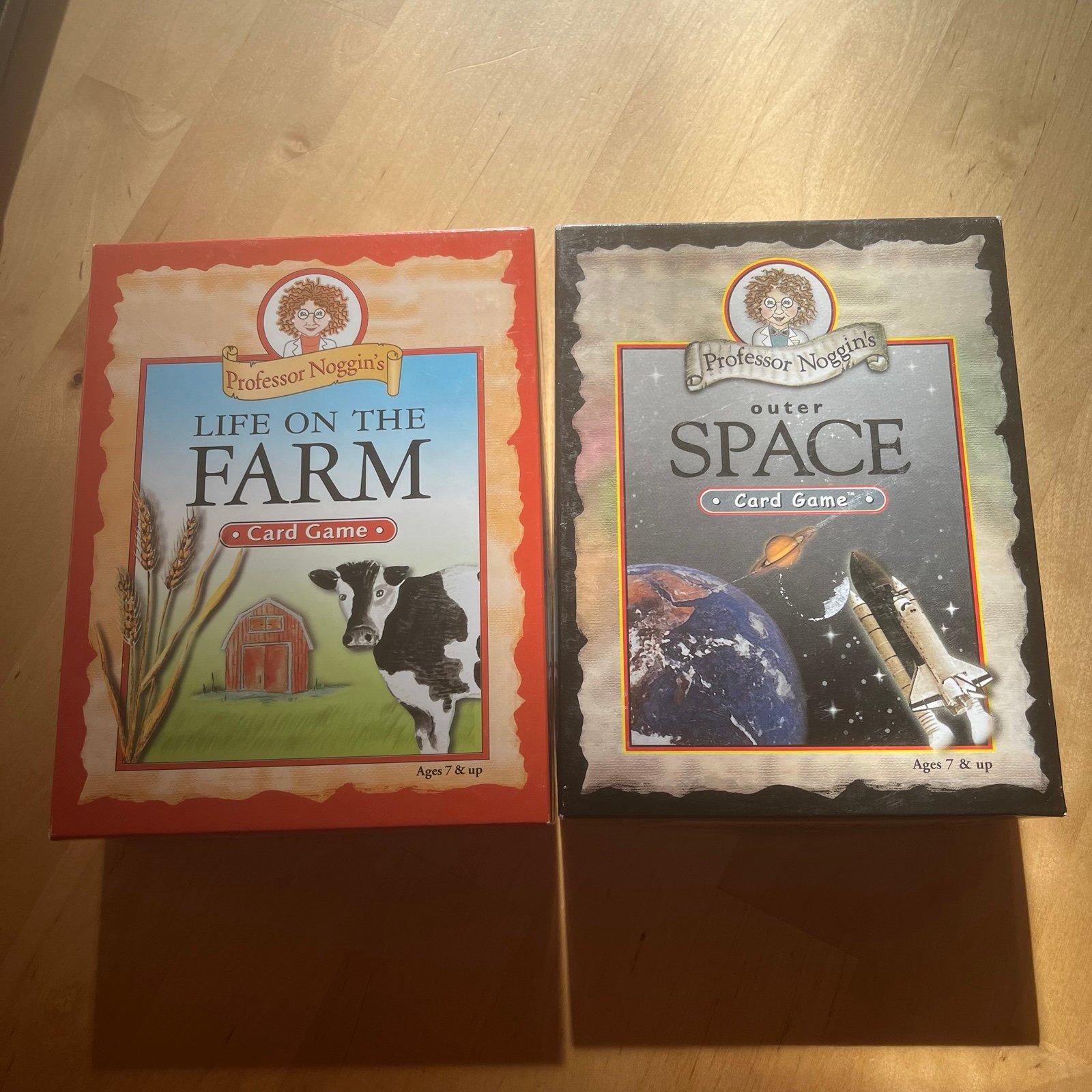 Professor Noggin's Life On The Farm / Outer Space Card Game Outset Media