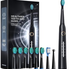 Electric Toothbrush for Adults with 8 Brush Heads Rechargeable - Black