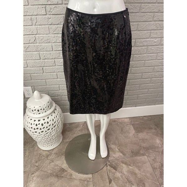 I.N.C International Concepts Black Sequin Skirt Size 8