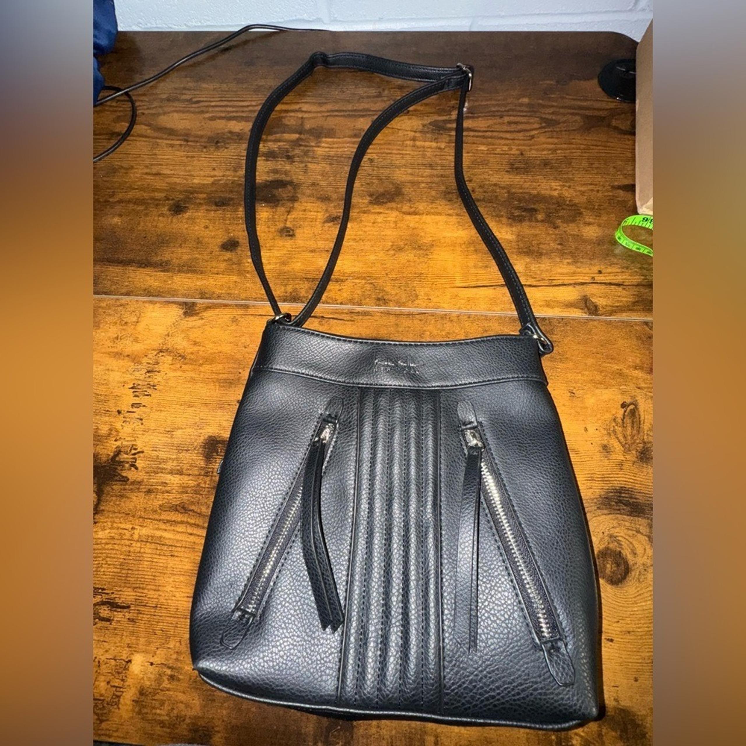 Nicole Miller women's Crossbody Purse black faux leather casual classic