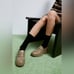 NWT. Zara Green/Gray Faux Leather Low Heel Lug Sole Platform Loafers. Size 9.