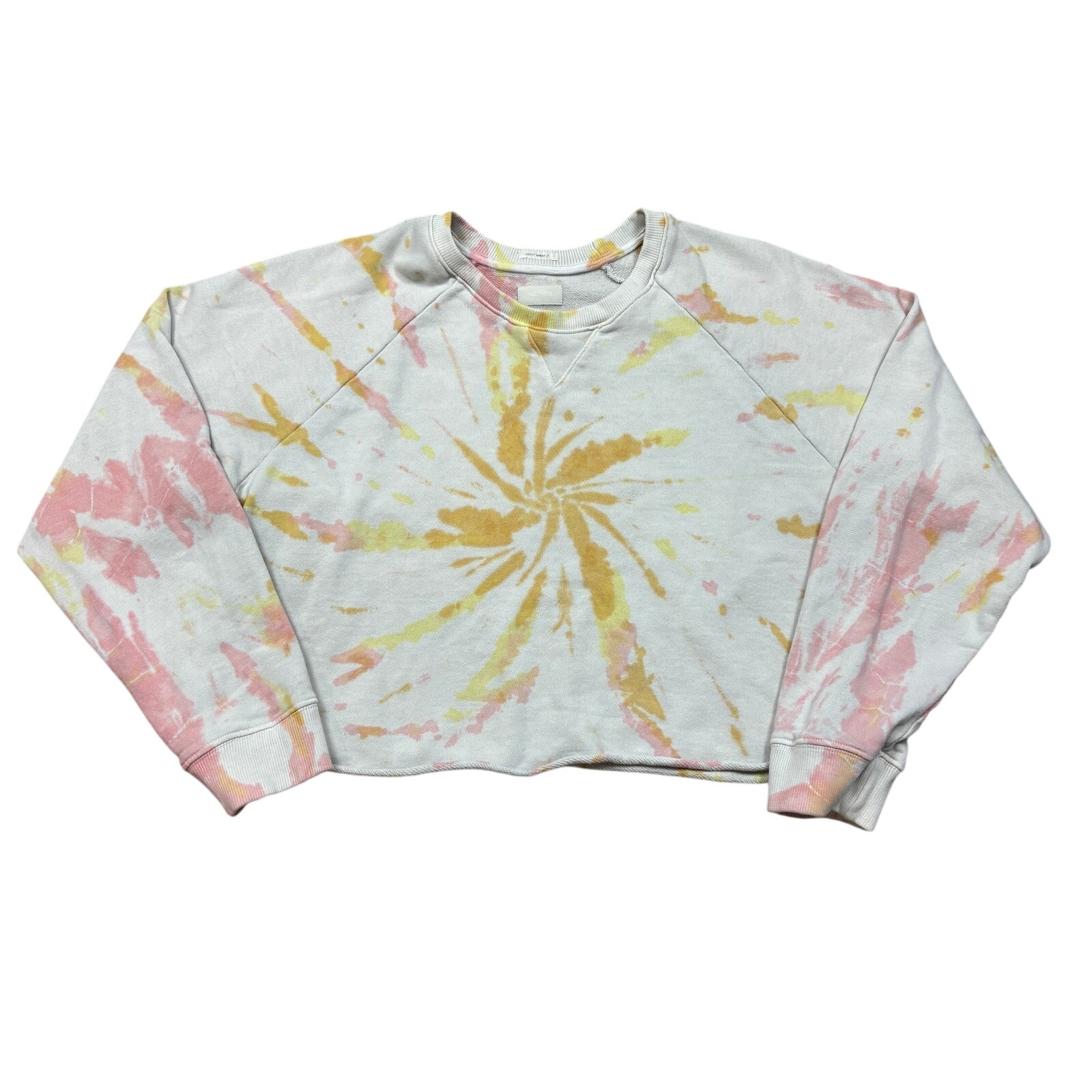 Mother Loafer Crop Fray Sweater Tie Dye Women's Large Dont Sweat it