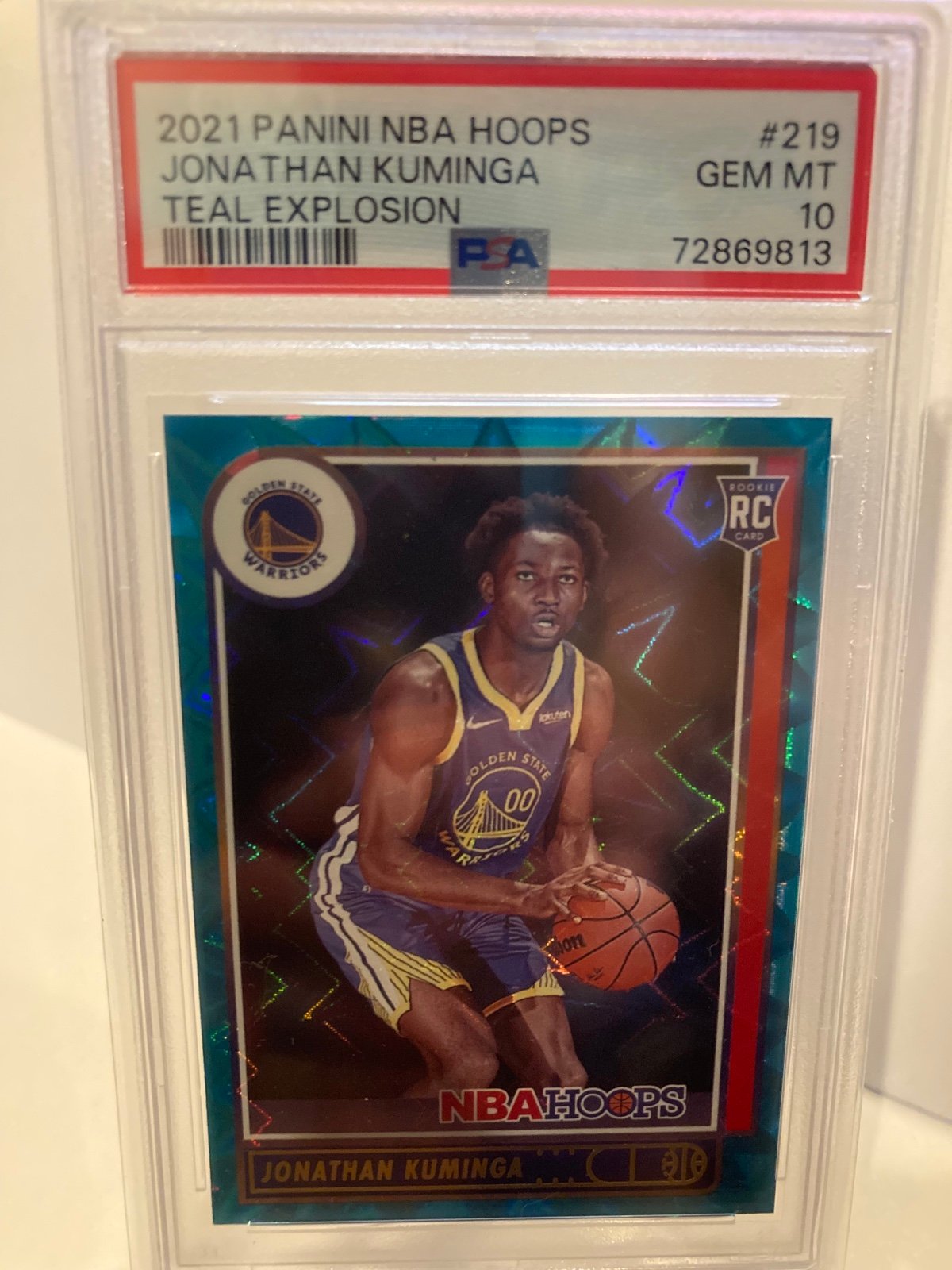 2001 Panini NBA Hoops #219 Jonathan Kuminga Teal Explosion PSA gem mint 10
