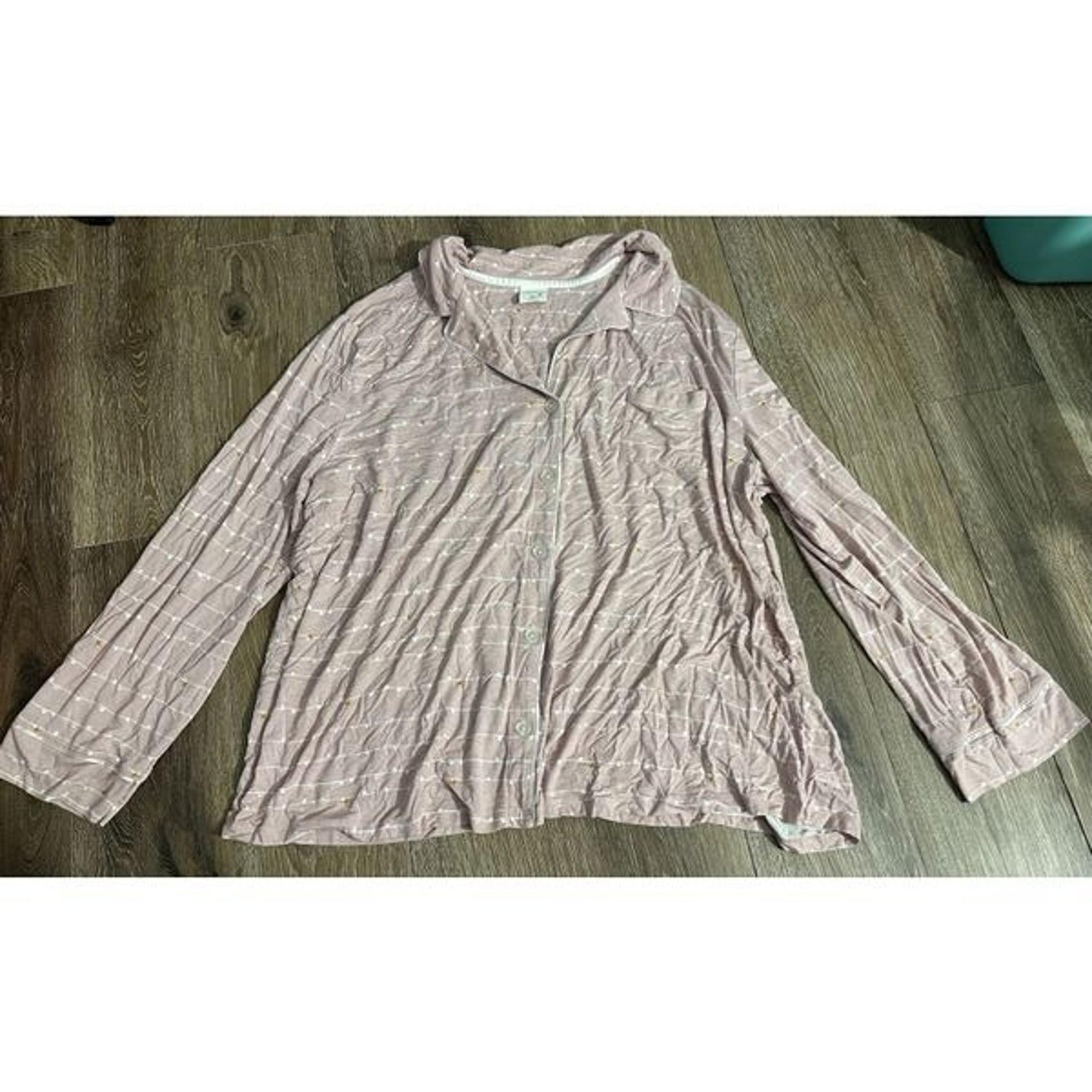 Soma Sleep Shirt Women’s XXL Pink Button Down EUC Soft Pajama Top