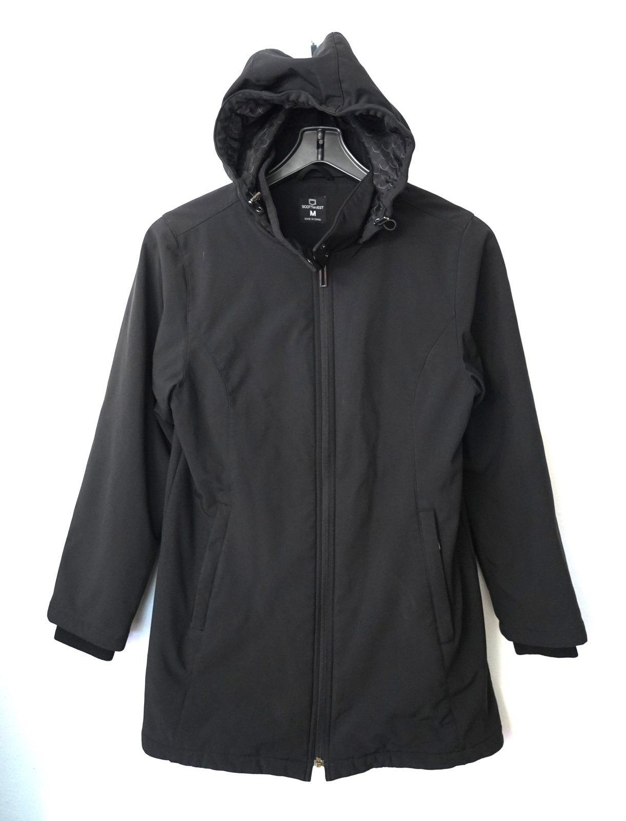 SCOTTeVEST The Penny Coat Women's Size M  Black Hidden Pockets Travel