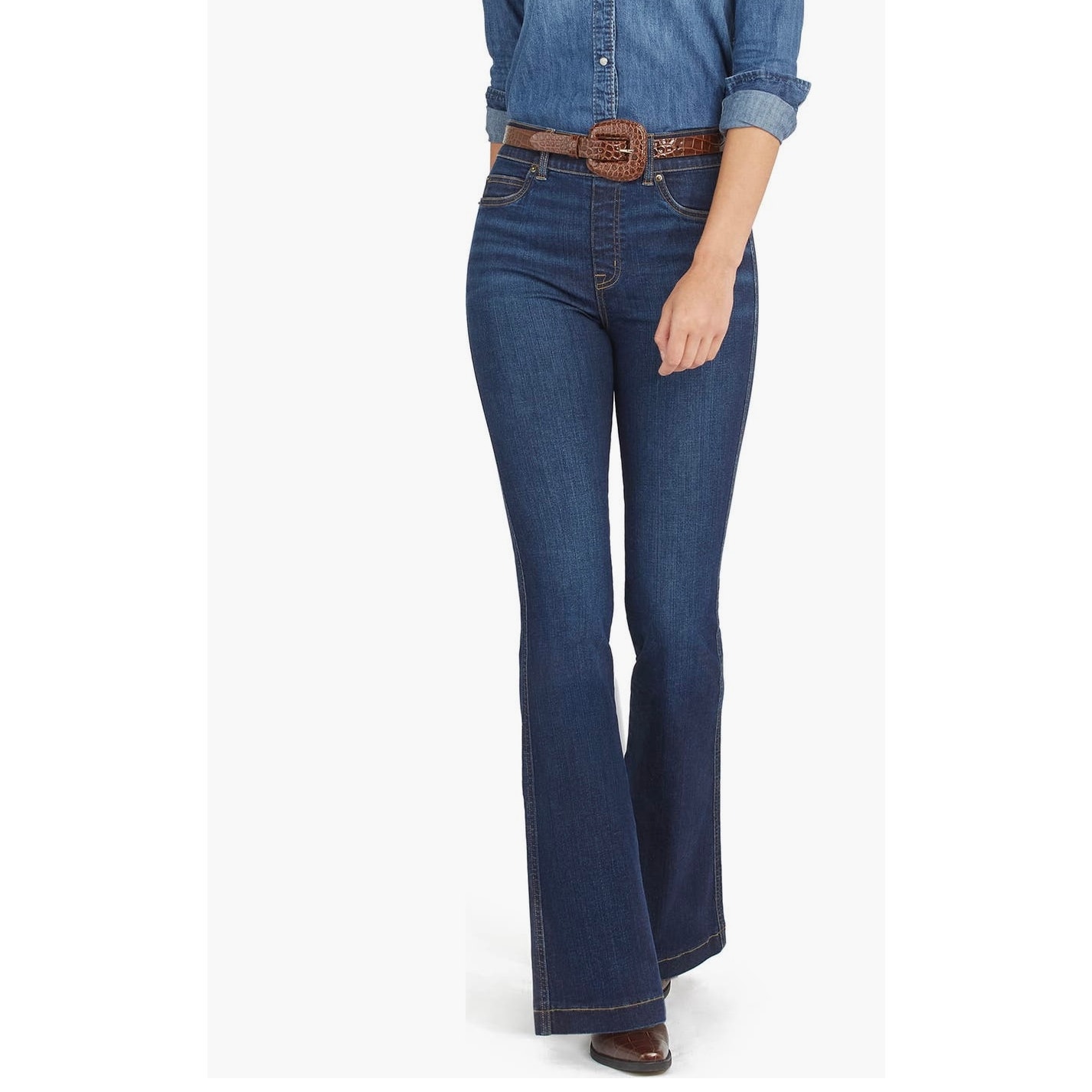 SPANX Flare Jeans Size: Large Color: Midnight Wash