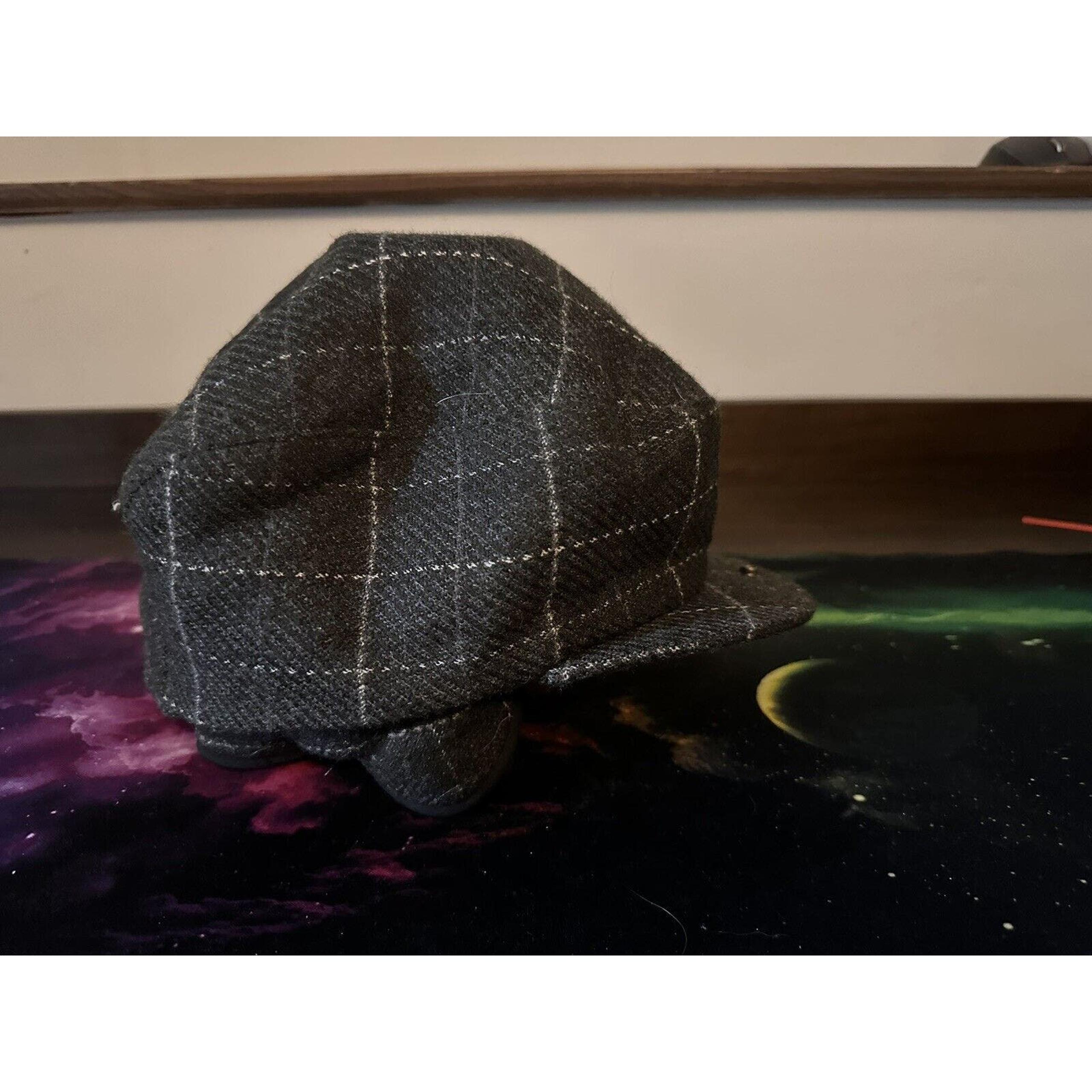Vintage Dockers Driving Cap Newsboy Flat Cap Wool Tweed Mens Large