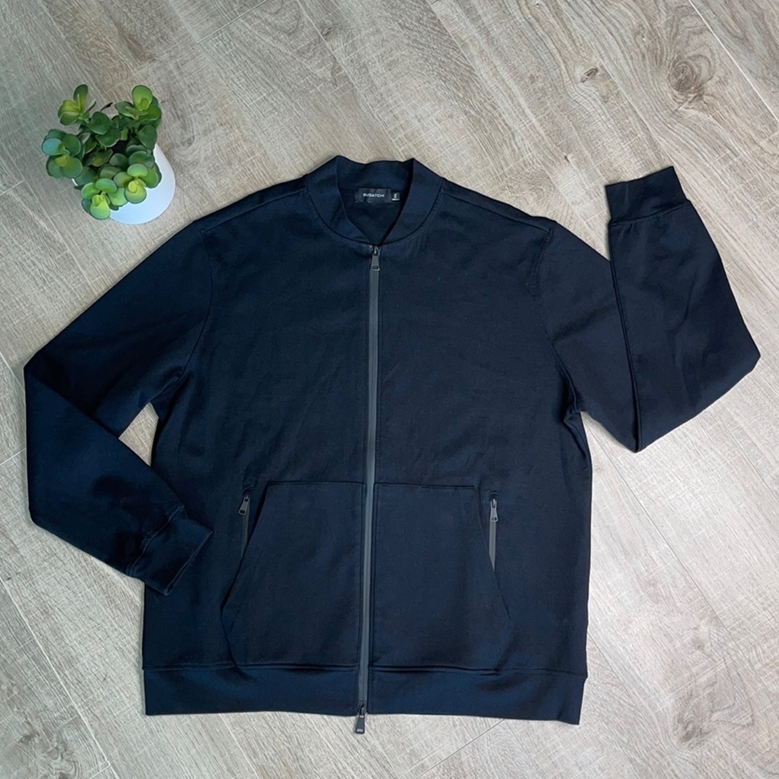NWOT BUGATCHI Black Full Zip Long Sleeve Performance Jacket Men’s