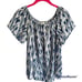 JOIE Amesti B Off-the- Shoulder Blue Ikat Ladies Silk Casual Party Top, S