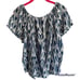 JOIE Amesti B Off-the- Shoulder Blue Ikat Ladies Silk Casual Party Top, S