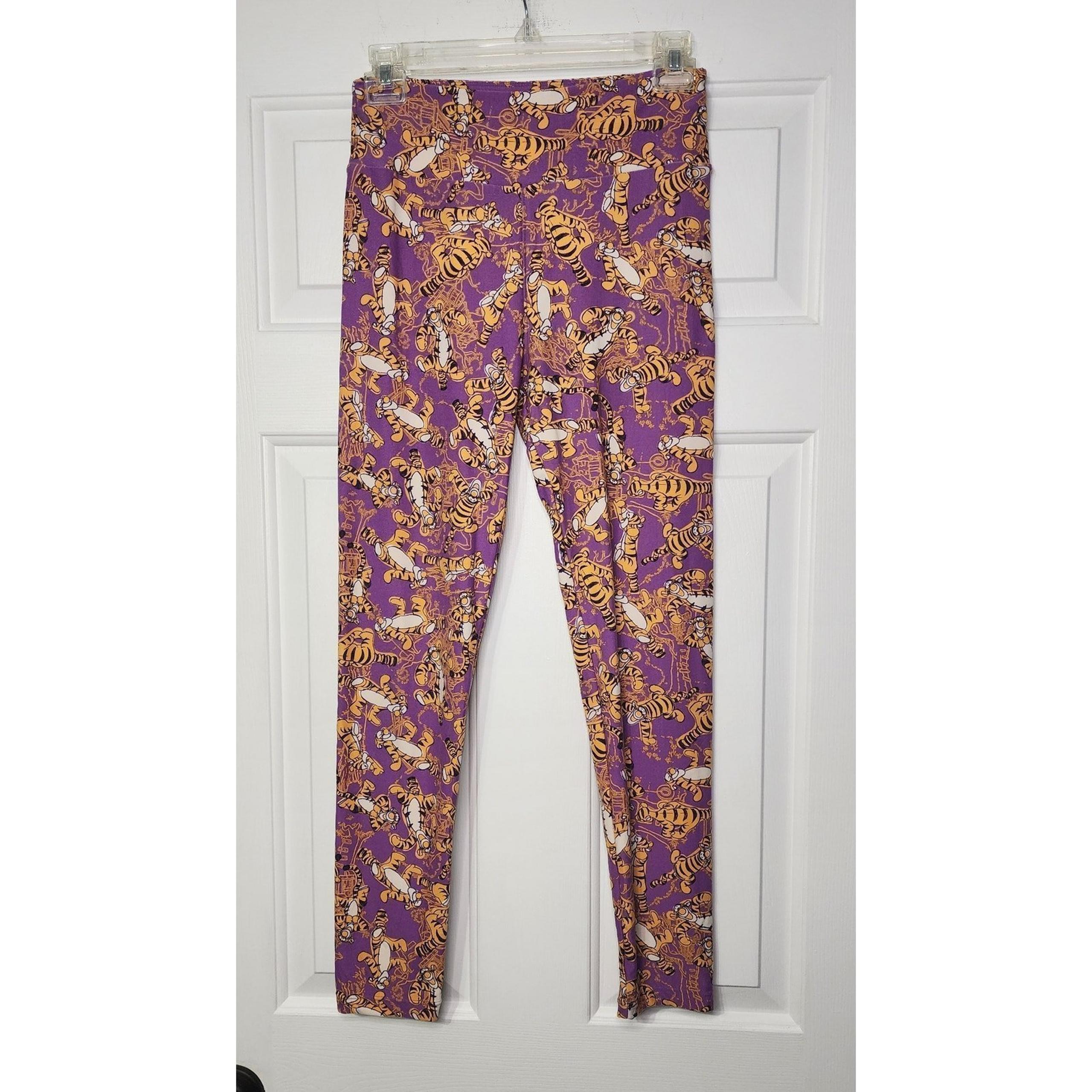 Lularoe Disney Tigger OS Leggings  Purple Winnie The Pooh