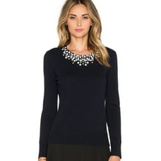 Kate Spade Do Wonders Jewel Rhinestone Wool Blend Sweater Minimalist XS approx.