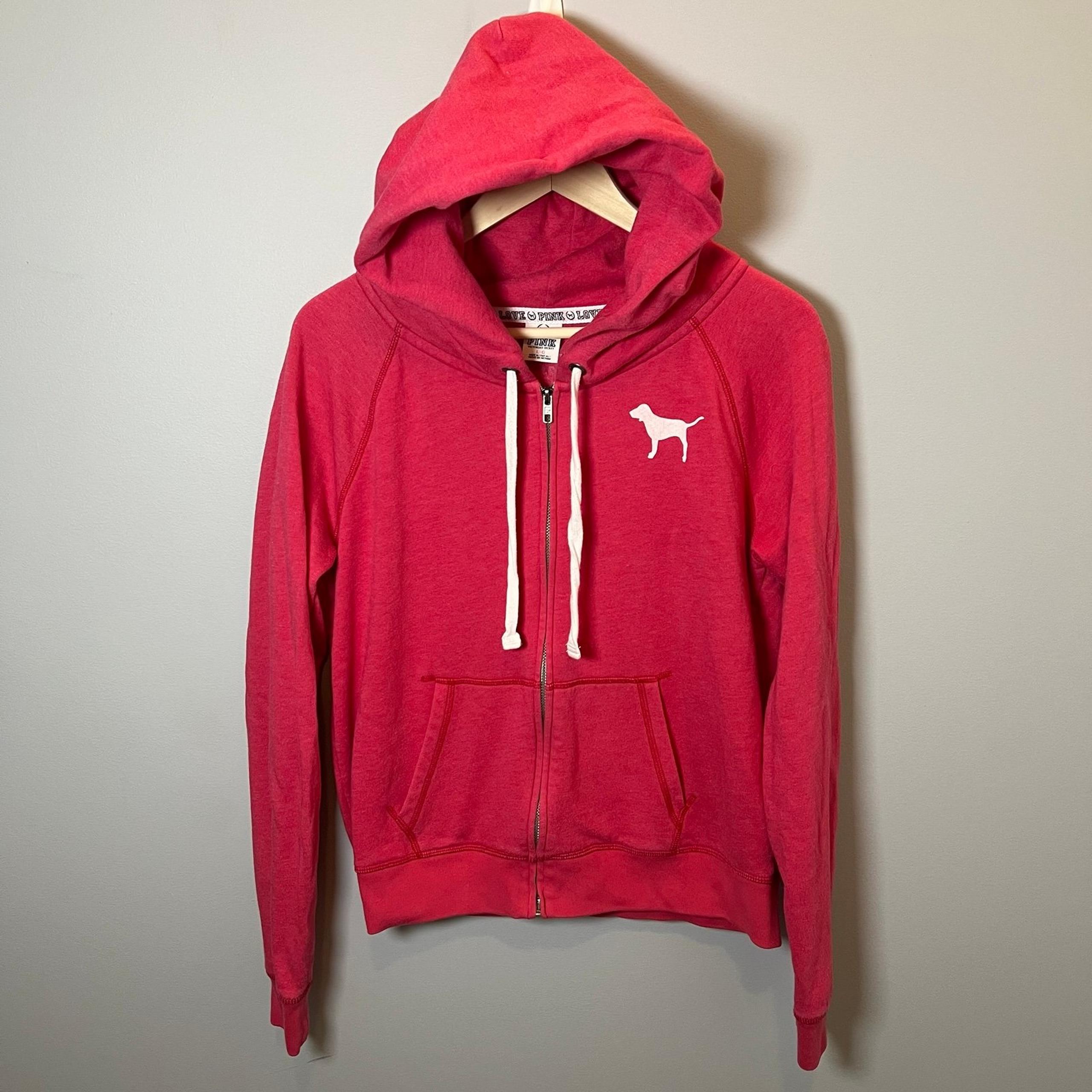 Victoria’s Secret PINK Full Zip Hoodie Women’s L Athletic Sportswear Sweatshirt