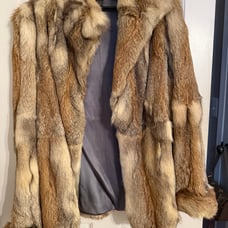 Vintage Fox Fur Coat in shades of brown