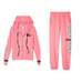 VS PINK neon coral tropical campus jogger pant zip hoodie jacket set