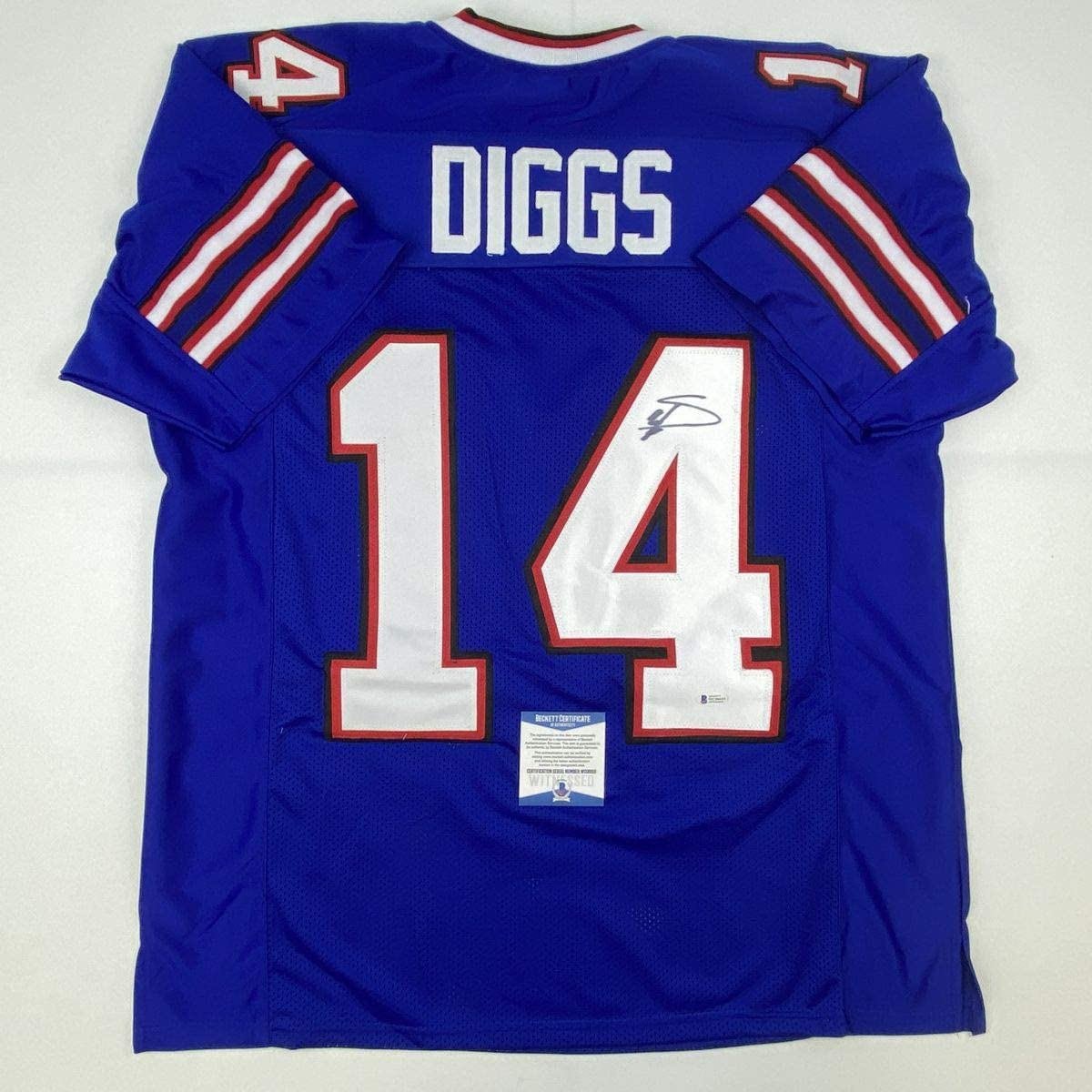 Autographed/Signed Stefon Diggs Buffalo Blue Jersey Beckett BAS COA