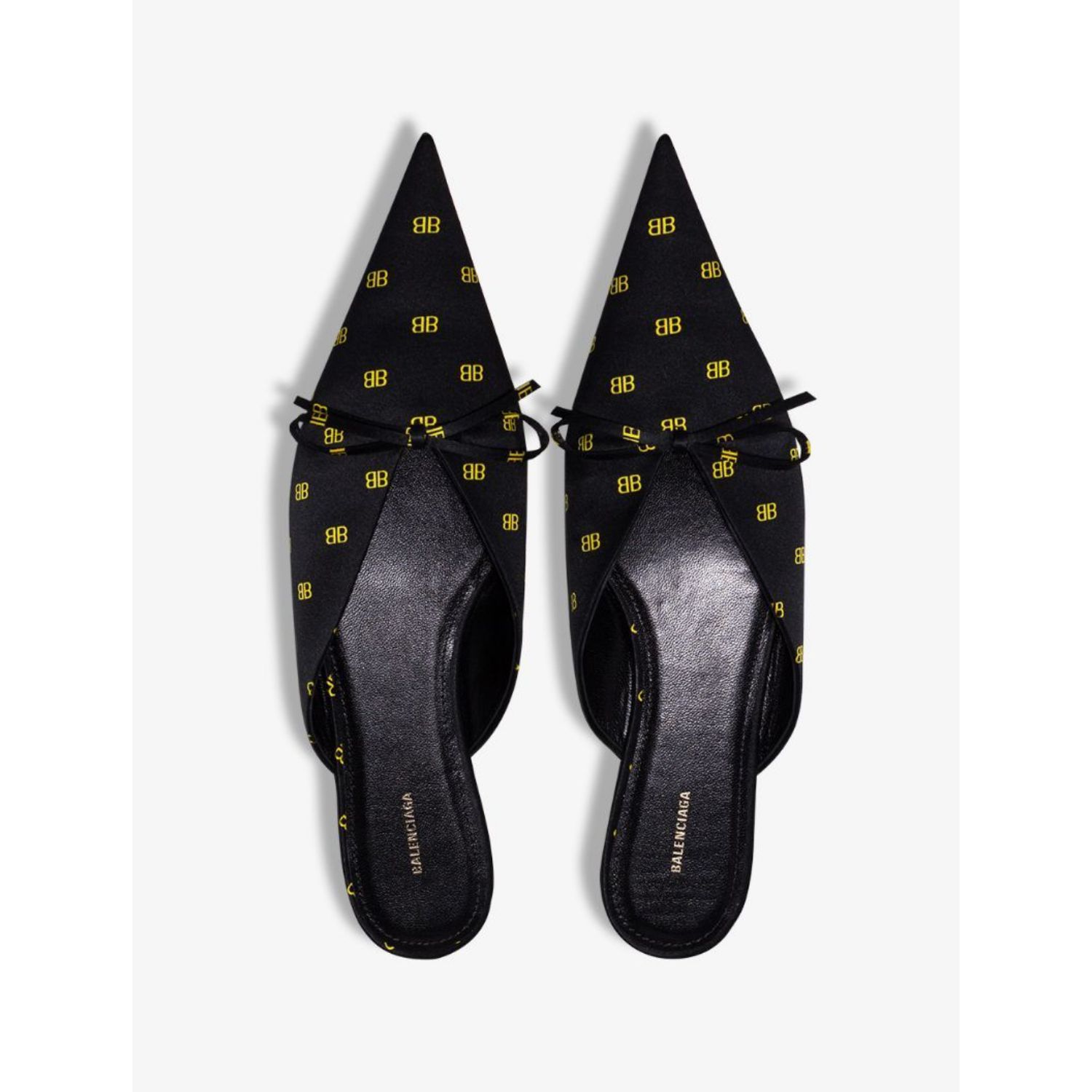 Balenciaga Yellow/Black Logo BB Mules