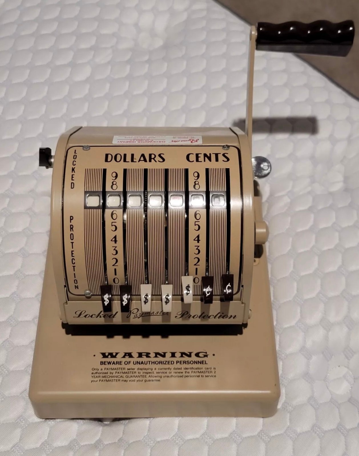 Vintage Paymaster W/ Key. Near Mint. Rare.