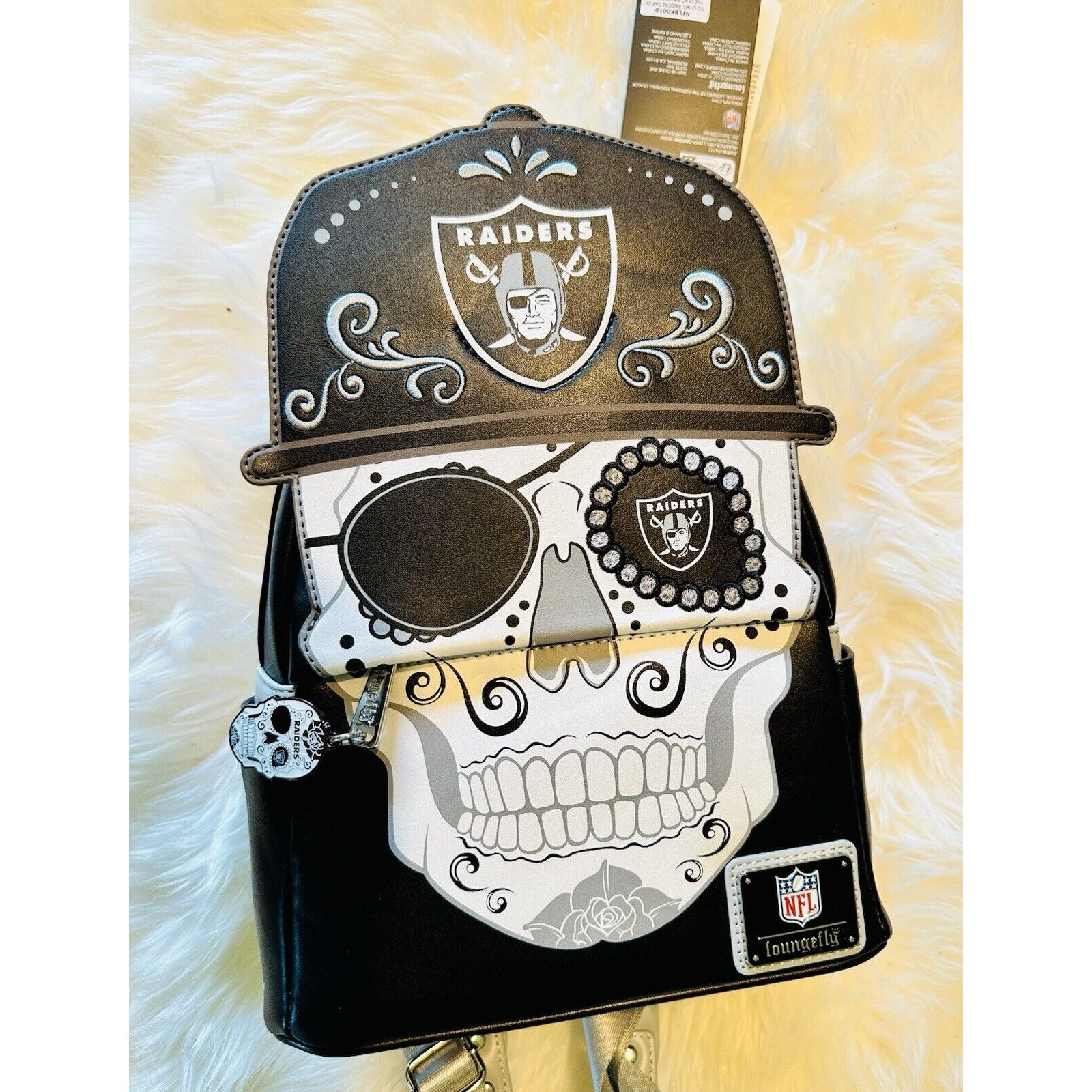 *NEW LE 1000* Loungefly Las Vegas Raiders Day Of The Dead Mini Backpack