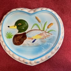 Ceramic Hand Painted Duck Jello Mold And Wall Hanging 8”x9”