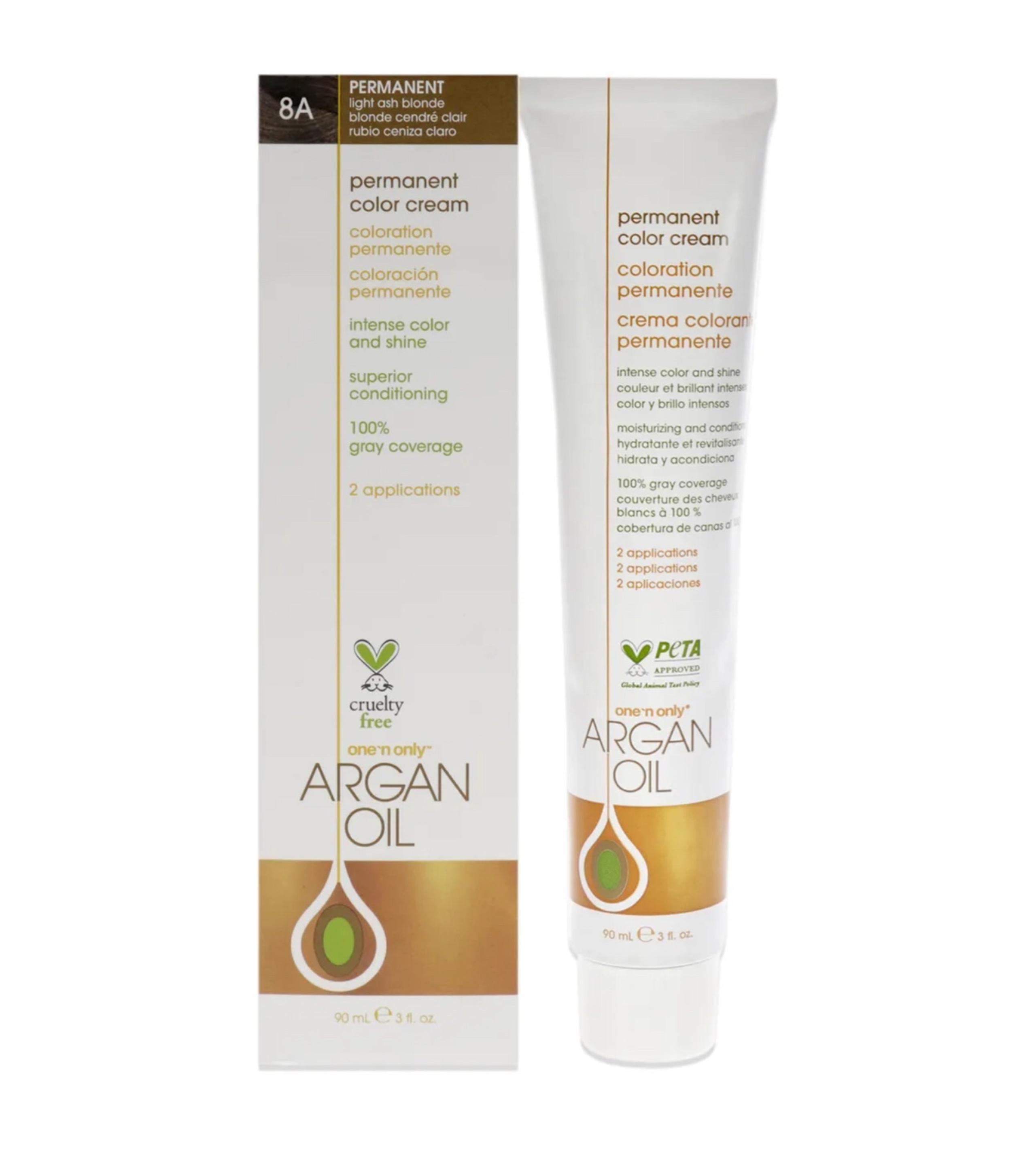 Argan Oil Permanent Color Cream - 8A Light Ash Blonde by One n Only Hair Color 2