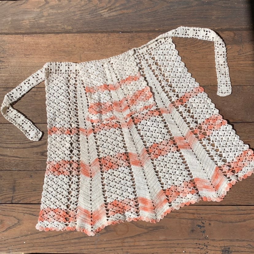Antique crochet apron