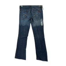 7FAMK Bootcut Blue Jeans Swarovski Crystal Pocket Womens Size 29 Designer Denim