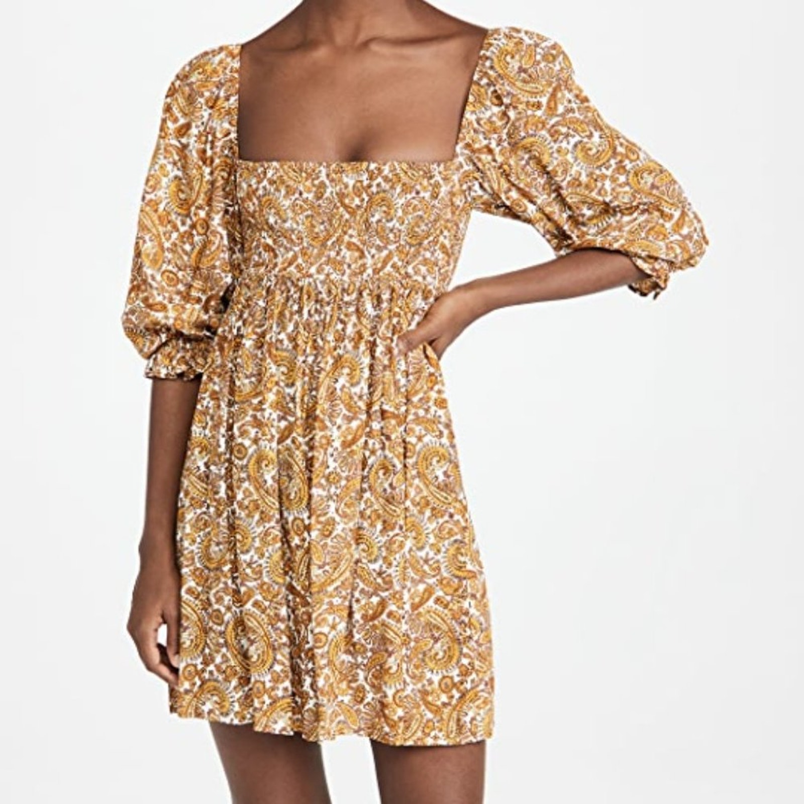 FAITHFULL THE BRAND Alina Mini Dress Color: La Medina Paisley Print Medium/US 6