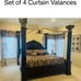 4 - Roma Brown Damask Curtains / Valances