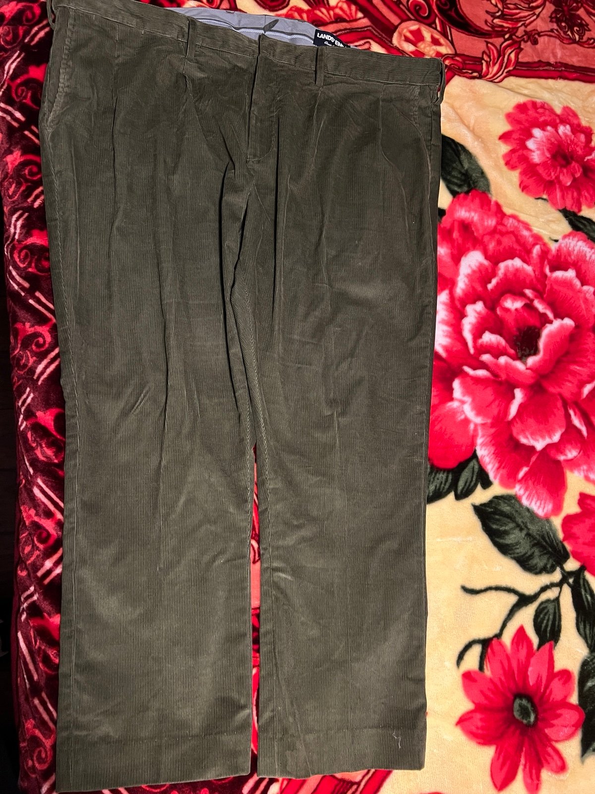 Lands End Men's Traditional Fit Stretch Fine Wale Corduroy Dress Pants 46x30