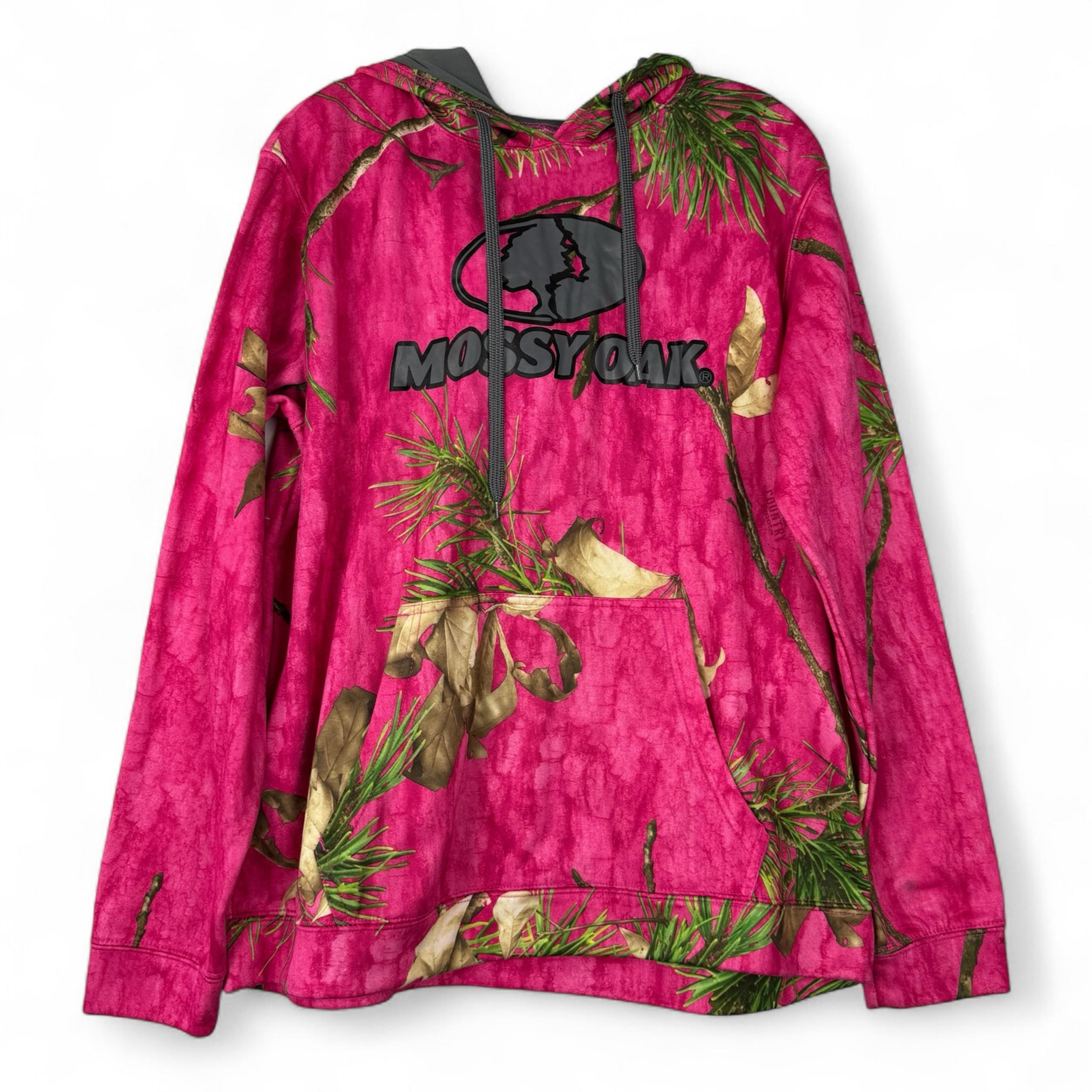 Mossy Oak Pink Camo Hoodie Sweatshirt Womens XL EUC