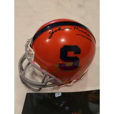 John Mackey Autographed/Signed Mini Helmet Syracuse Orange