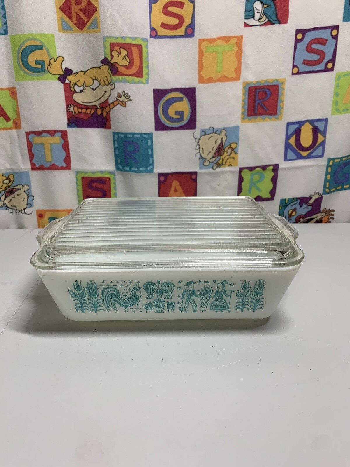 Vtg Pyrex Amish Butterprint 1 1/2 Quart Casserole Fridge Dish 0503 Turquoise