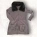 BCBGMAXAZRIA Y2K Gray Long Hooded Sweatshirt Full Zip Bedazzled Faux Fur XL