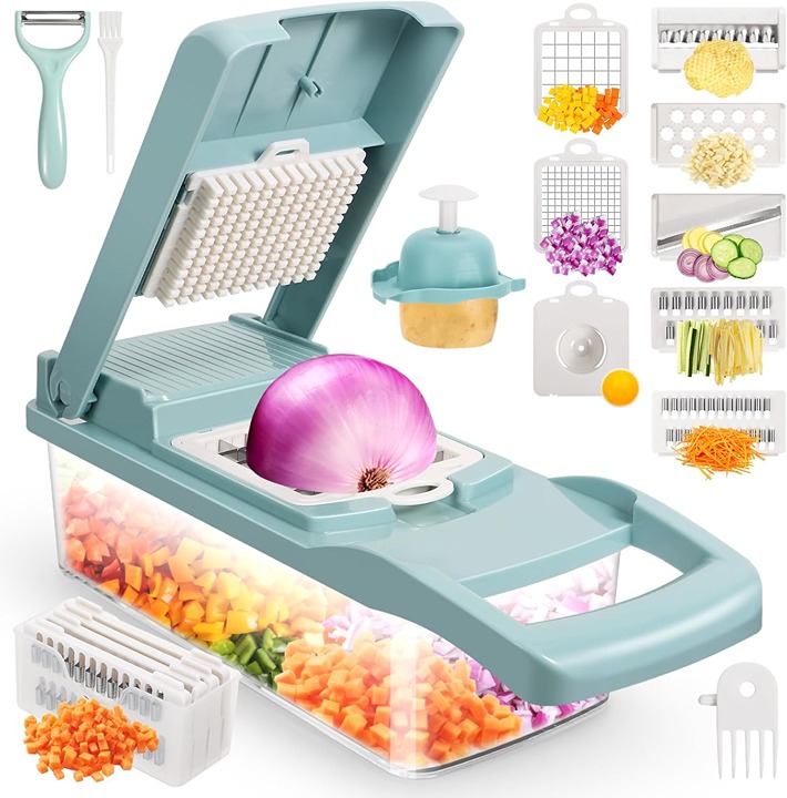 Onion Vegetable Chopper Dicer Hardened Stainless Steel blue white
