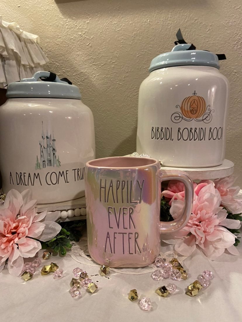 Rae Dunn cinderella canisters (2) and mug
