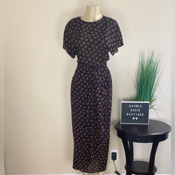 CAROLE LITTLE | Vintage Black Medallion Skirt Set Sz 12P