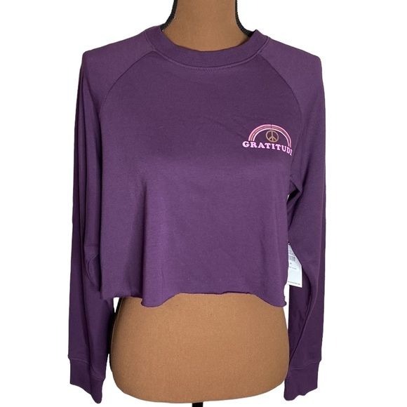 Spiritual Gangster Gratitude Izzy cropped graphic sweatshirt size M