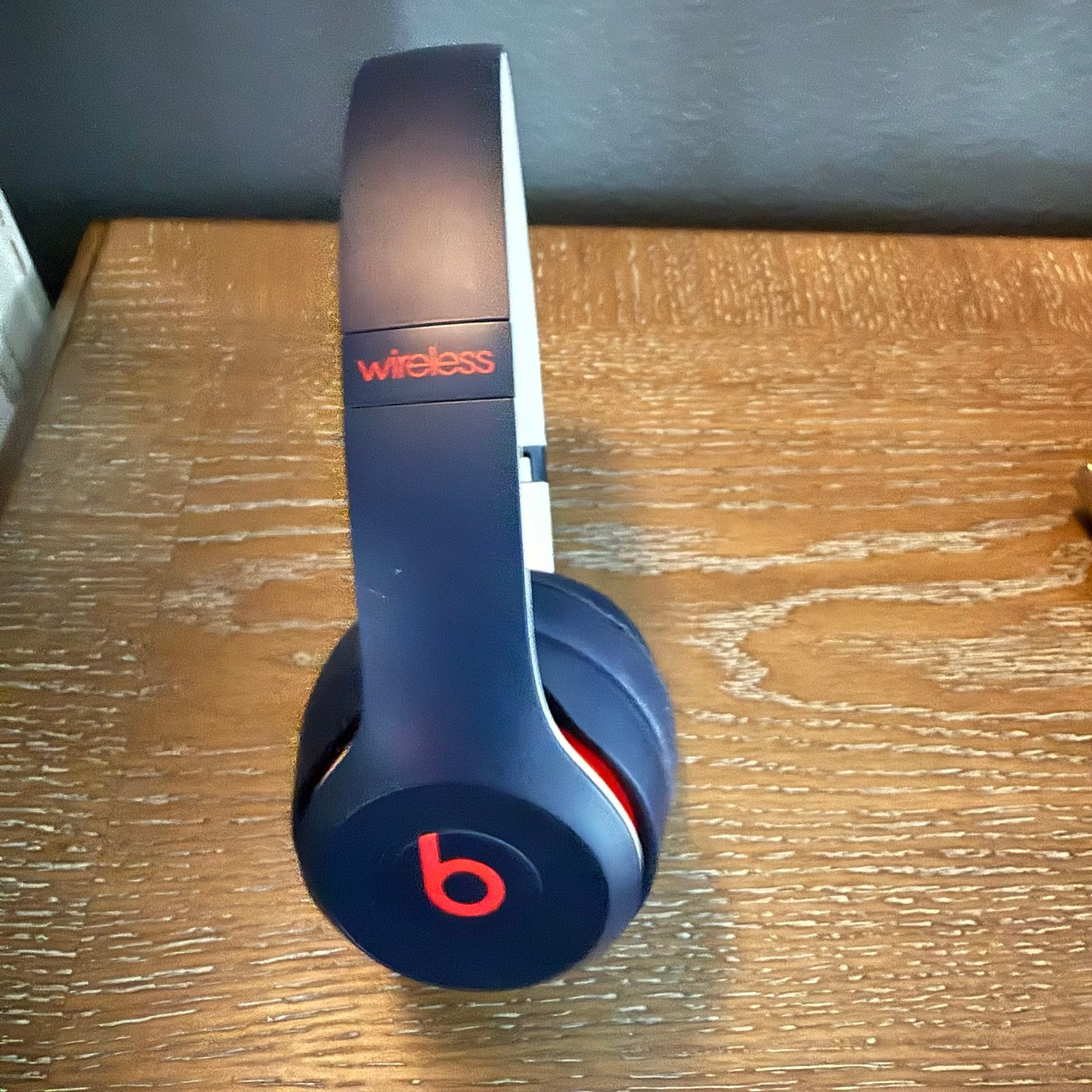 Solo Beats Bluetooth headphones navy blue, red and white