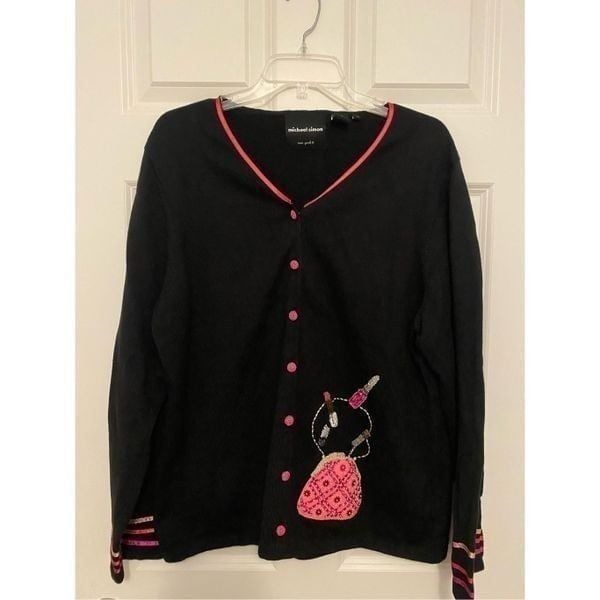 Michael Simmons, vintage cardigan, sweater, size extra large