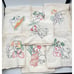 Vintage 7 Hand Embroidery Dog Veggies And Fruits Tea Towels