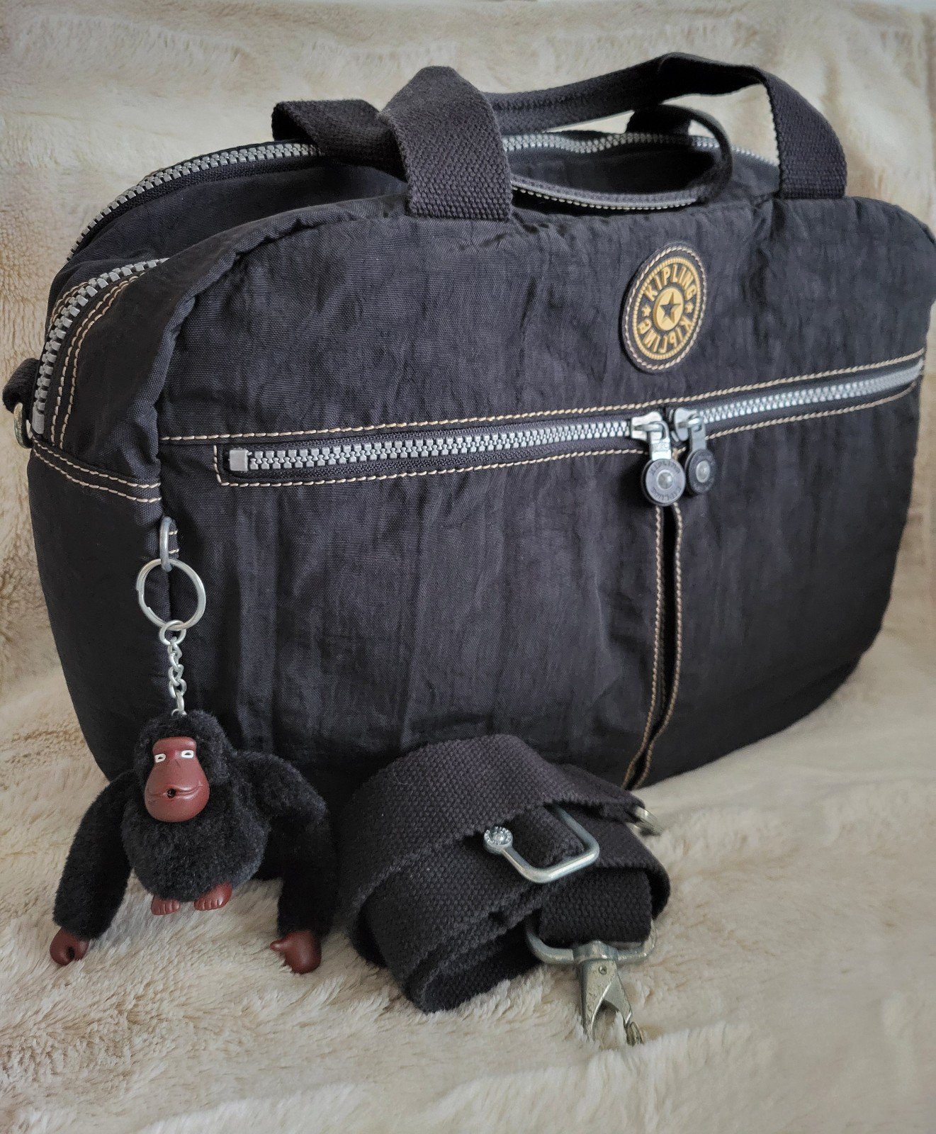 Reduced! Kipling Large Travel/Computer Black Tote Bag