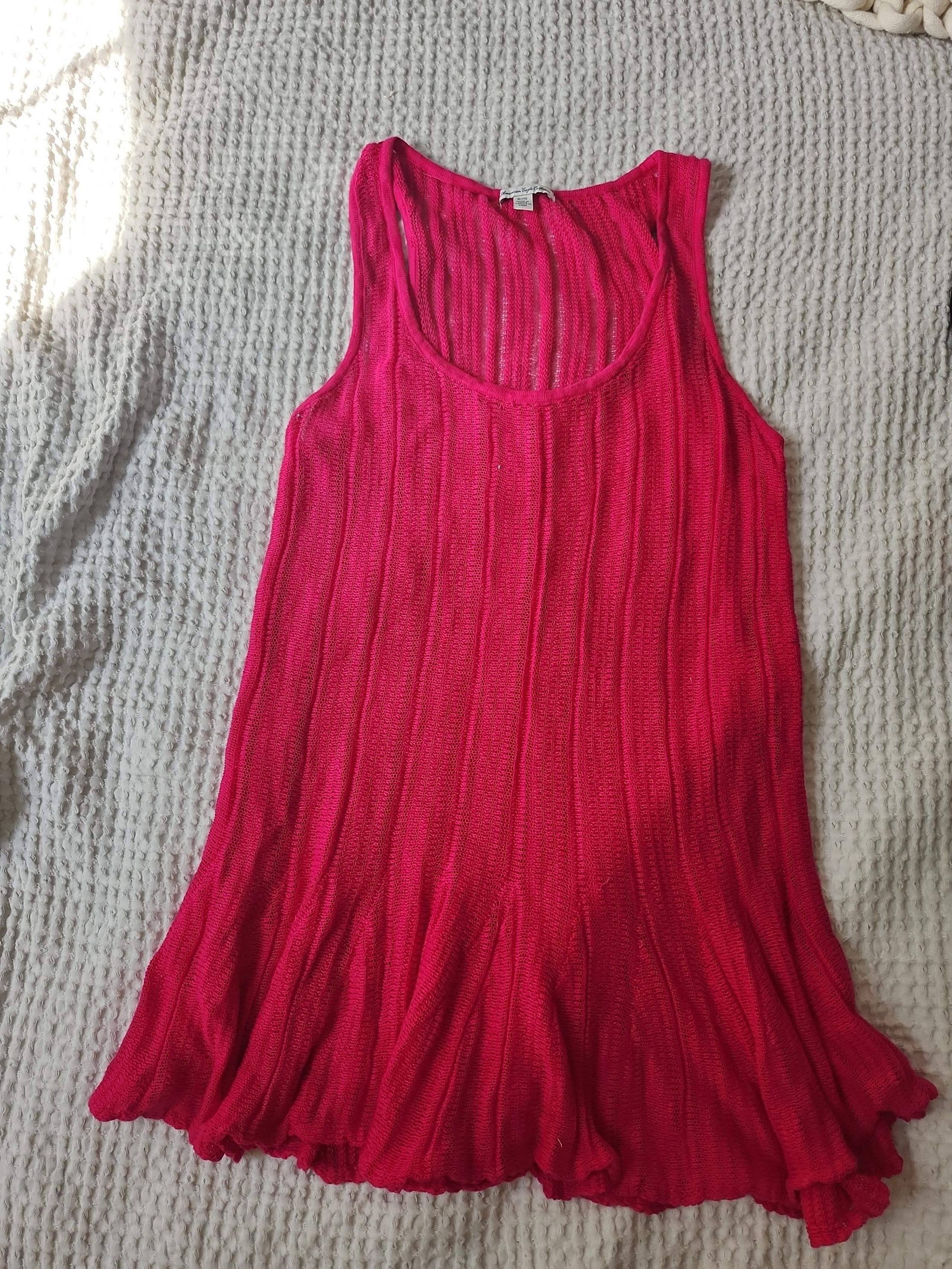 American eagles sweater tank top shear, hot pink, extra large