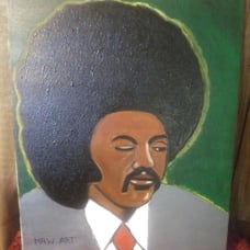 Jesse Jackson Afro Acrylic Painting