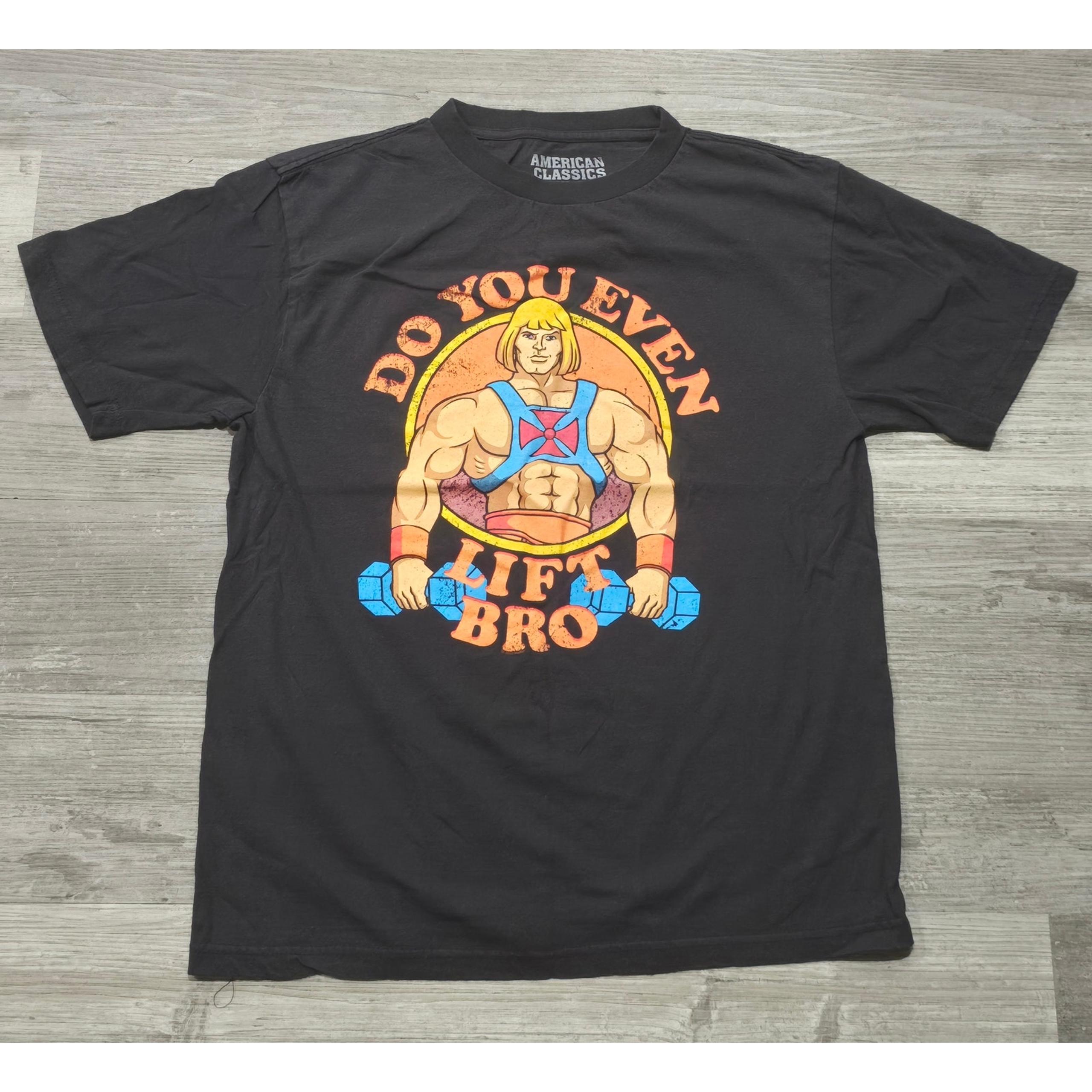 American Classics He Man Do you Even Lift Bro Graphic Short Sleeve Tee Shirt
