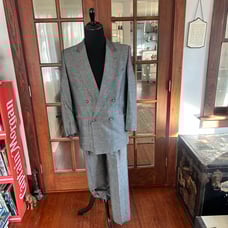 Vintage 1980's or 1990's Double Breasted Marco Perrini Italian Mens Suit 41R