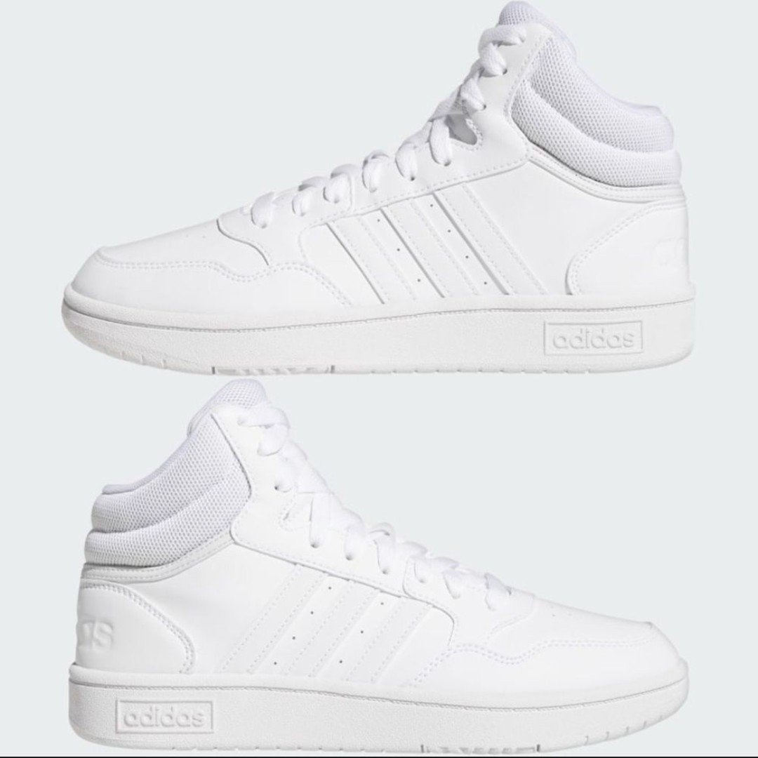adidas Women 8 White Hoops 3.0 Mid Classic Shoes Tennis Shoes Sneakers Run SR6